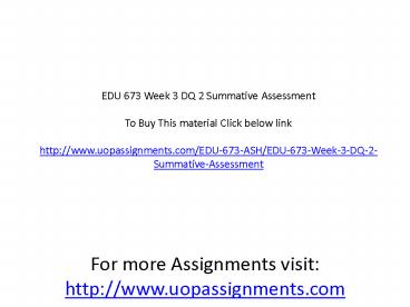 EDU 673 Week 3 DQ 2