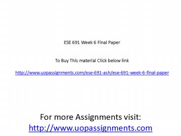 ESE 691 Week 6 Final Paper