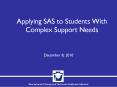 Applying SAS to Students With Complex Support Needs PowerPoint PPT Presentation