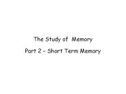 The Study of Memory