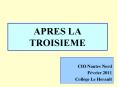APRES LA TROISIEME PowerPoint PPT Presentation
