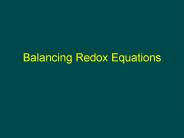 Balancing Redox Equations
