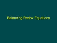 Balancing Redox Equations