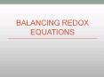 Balancing Redox Equations PowerPoint PPT Presentation