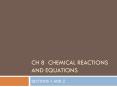 CH 8 Chemical Reactions and Equations PowerPoint PPT Presentation