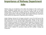 Importance of Railway Department Jobs