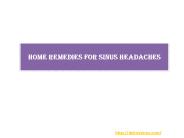Home Remedies for Sinus Headaches