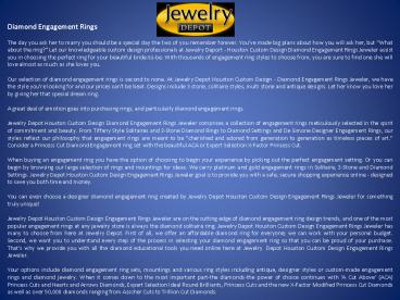 Diamond Engagement Rings Houston | Engagement Rings Houston