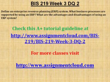 BIS 219 Week 3 DQ 2