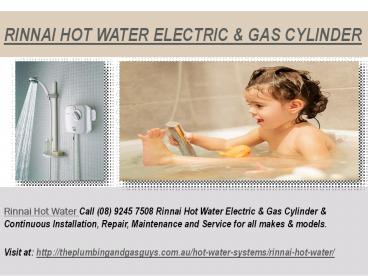 Rinnai Hot Water Electric & Gas Cylinder