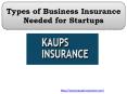 Types of Business Insurance Needed for Startups PowerPoint PPT Presentation