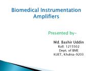 Biomedical Instrumentation Amplifiers