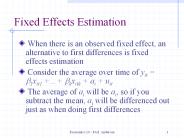 Fixed Effects Estimation
