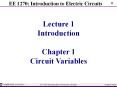 EE 1270: Introduction to Electric Circuits PowerPoint PPT Presentation