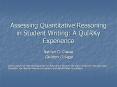 Assessing Quantitative Reasoning in Student Writing: A QuIRKy Experience PowerPoint PPT Presentation