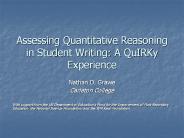 Assessing Quantitative Reasoning in Student Writing: A QuIRKy Experience