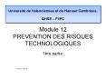 Module 12 PREVENTION DES RISQUES TECHNOLOGIQUES PowerPoint PPT Presentation