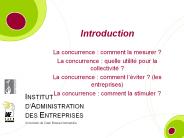 La concurrence : comment la mesurer ?