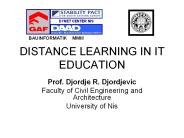 DISTANCE LEARNING IN IT EDUCATION