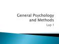 General Psychology and Methods PowerPoint PPT Presentation