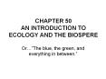 CHAPTER 50 AN INTRODUCTION TO ECOLOGY AND THE BIOSPERE PowerPoint PPT Presentation