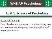 Unit 1: Science of Psychology