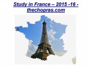 Study in France - 2015/16 - thechopras.com‎