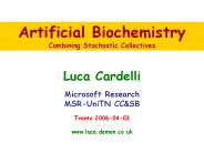 Luca Cardelli Microsoft Research MSR-UniTN CC