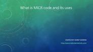Explain MICR code