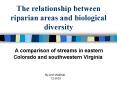 The relationship between riparian areas and biological diversity PowerPoint PPT Presentation