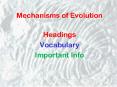 Mechanisms of Evolution PowerPoint PPT Presentation