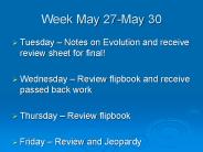 Week May 27-May 30