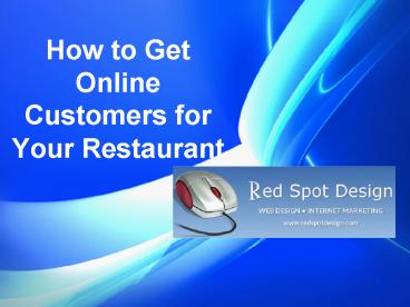 How to Get Online Customers for Your Restaurant