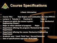 Course Specifications