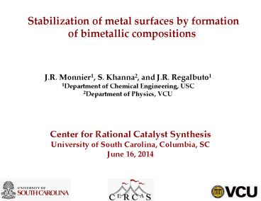 Stabilization of metal surfaces by formation