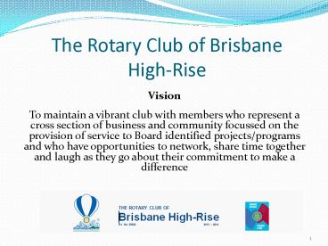 The Rotary Club of Brisbane High-Rise