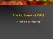 The Outbreak of WWI