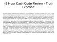48 Hour Cash Code Review - Truth Exposed! PowerPoint PPT Presentation