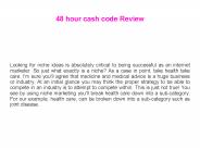48 hour cash code Software Review