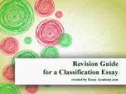 Revision Guide for a Classification Essay