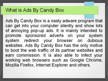 How to Uninstall Ads by Candy Box