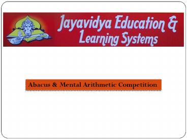 Abacus & Mental Arithmetic Competition