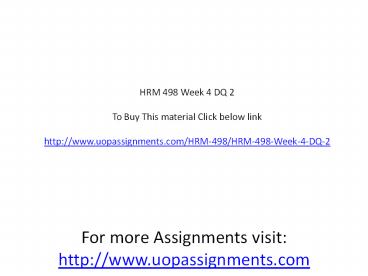 HRM 498 Week 4 DQ 2