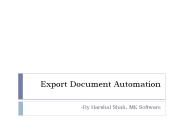 Online Export-Import Documentation India