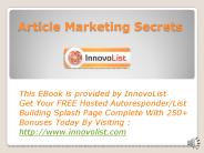 Article Marketing Secrets