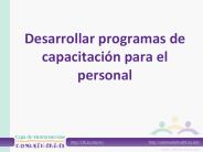 Desarrollar programas de capacitaci