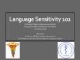 Language Sensitivity 101 PowerPoint PPT Presentation