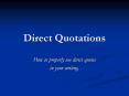 Direct Quotations PowerPoint PPT Presentation