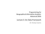 Programming for Geographical Information Analysis: Advanced Skills