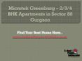 Microtek Greenburg – 2,3,4 BHK Apartments in Sector 86 Gurgaon